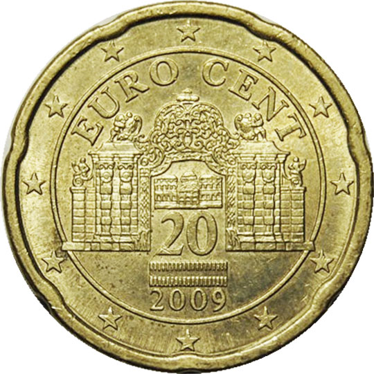 монета 20 евро центов Austria