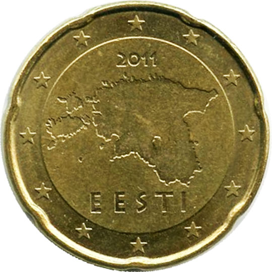 монета 20 евро центов estonia