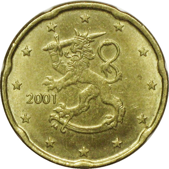 монета 20 евро центов finland