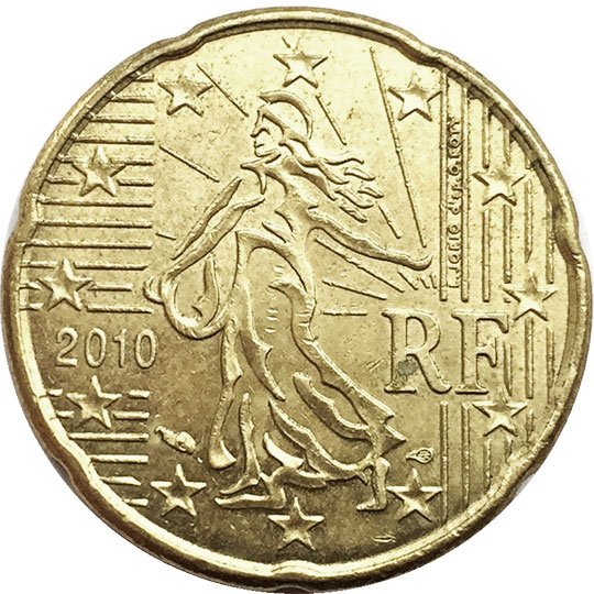 монета 20 евро центов france