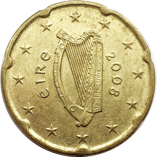 монета 20 евро центов ireland