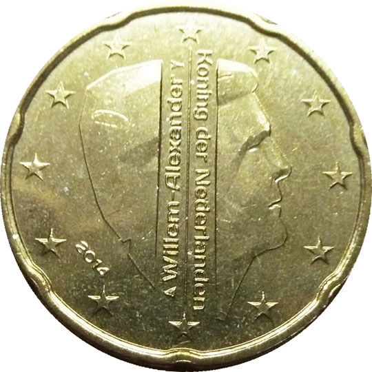 монета 20 евро центов netherlands