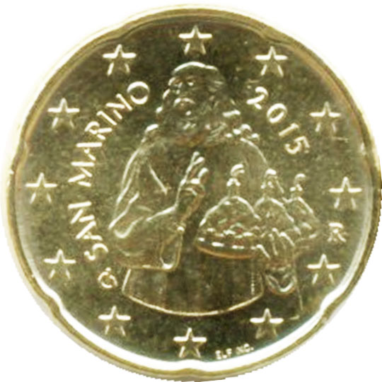 монета 20 евро центов san-marino