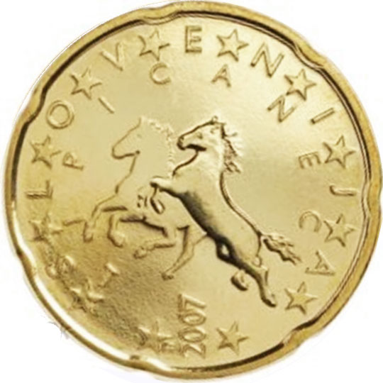 монета 20 евро центов slovenia