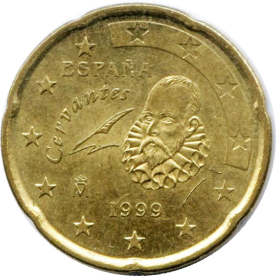 монета 20 евро центов spain