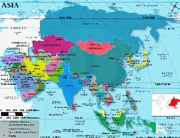карта Азии