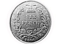 6 пенсов монета
