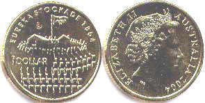 монета Австралия 1 доллар 2004