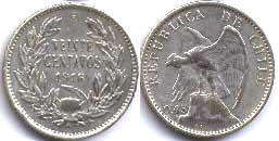 монета Чили 20 сентаво 1916