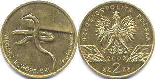 монета Польша 2 злотых 2003