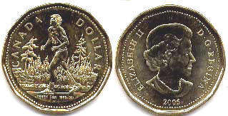 монета Канада 1 доллар 2005