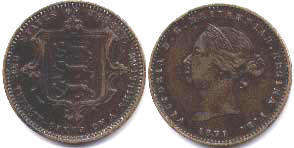 монета Джерси 1/26 шиллинга 1871