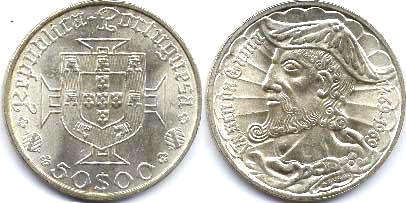 монета Португалия 50 эскудо 1969