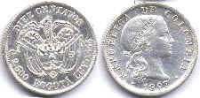 монета Колумбия 10 сентаво 1897