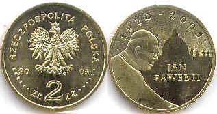 монета Польша 2 злотых 2005