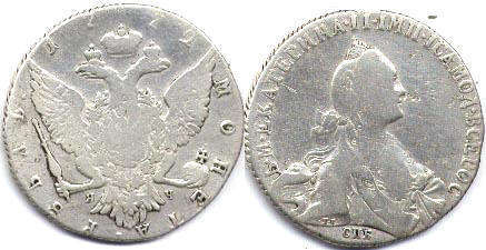 монета Россия 1 рубль 1772