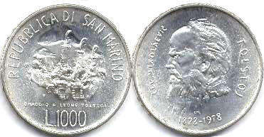 монета Сан-Марино 1000 лир 1978
