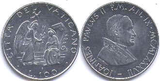 монета Ватикан 100 лир 1987
