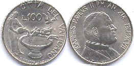 монета Ватикан 100 лир 1997