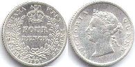 монета Британская Гвиана 4 пенса 1891