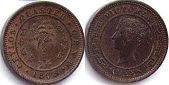 монета Цейлон 1/4 цента 1898