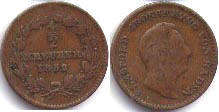 монета Баден 1/2 крейцера 1852