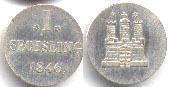 монета Гамбург сешлинг (6 пфеннигов) 1846
