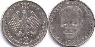 монета ФРГ 2 марки 1994
