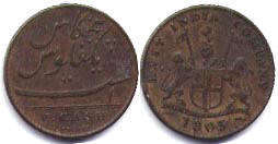 монета Мадрасское Президентство 5 кэш 1803
