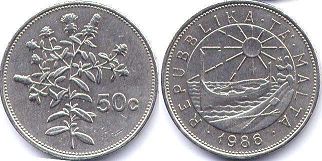 монета Мальта 50 центов 1986