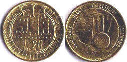 монета Сан-Марино 20 лир 1977