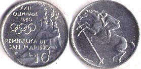 монета Сан-Марино 10 лир 1980
