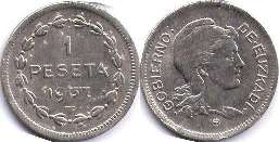монета Бискайя 1 песета 1937