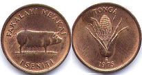монета Тонга 1 сенити 1975