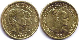 монета Дания 20 крон 2004