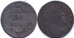 монета Лотарингия лиард 1697-1729
