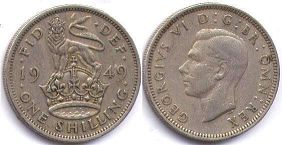 монета Великобритания 1 шиллинг 1949