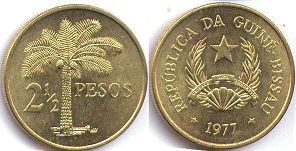 монета Гвинея-Биссау 2.5 песо 1977