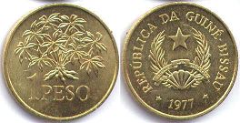 монета Гвинея-Биссау 1 песо 1977