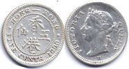 монета Гонконг 5 центов 1890