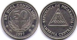 монета Никарагуа 50 сентаво 1997