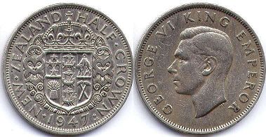 монета Новая Зеландия 1/2 кроны 1947