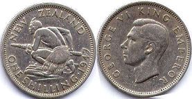 монета Новая Зеландия 1 шиллинг 1947