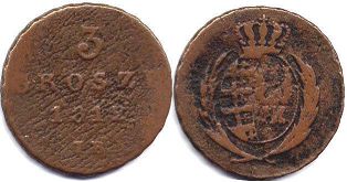 монета Польша 3 гроша 1812