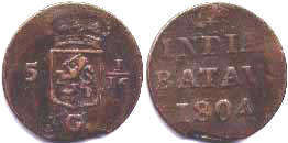 монета Суматра 1 дуит 1804