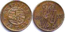 монета Норвегия 1/2 скиллинга 1867