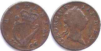 монета Ирландия 1/2 пенни 1766