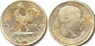 монета Малави 1 квача 1992
