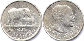 монета Малави 1 флорин 1964