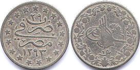 монета Египет 1 куруш 1884